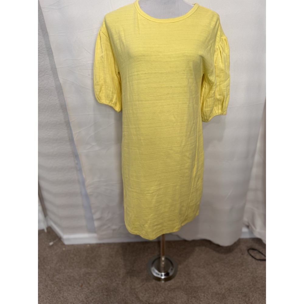 Loft Outlet Women's Cotton Puff sleeve Dress Sz XS Yellow Spring